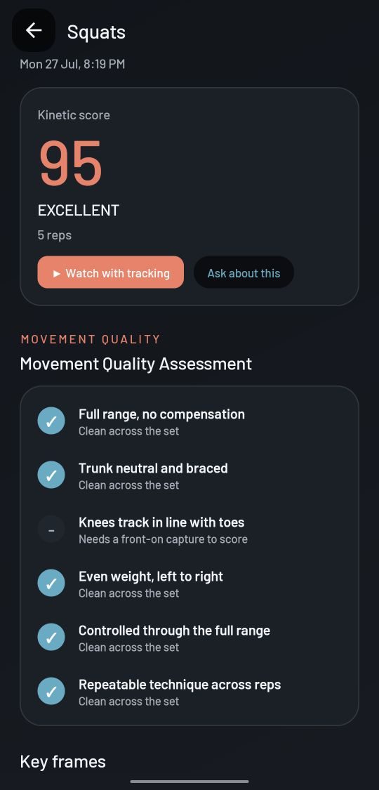 Gym App: AI analysis screen